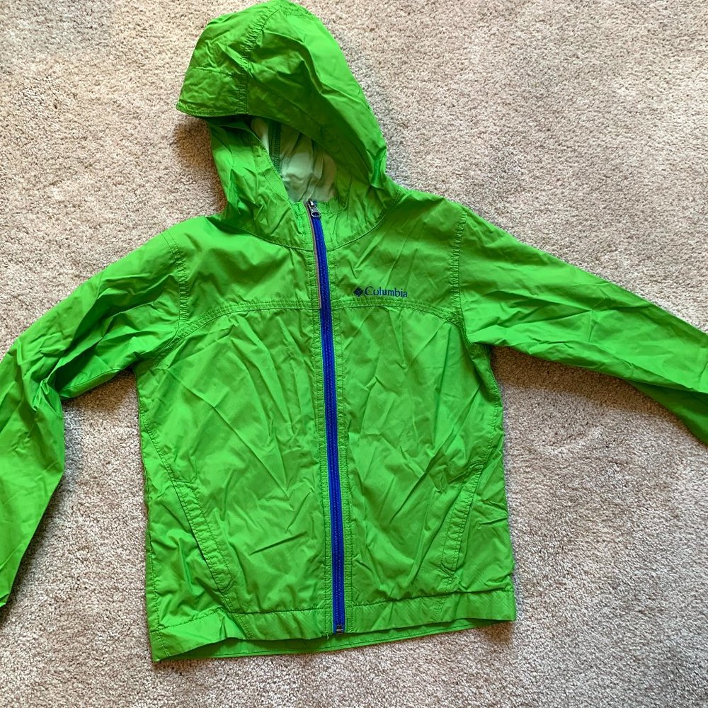 COLUMBIA Lime Green Rain Jacket